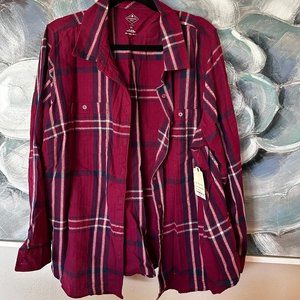 2X NWT St. John's Bay 100% Cotton Plaid Flannel